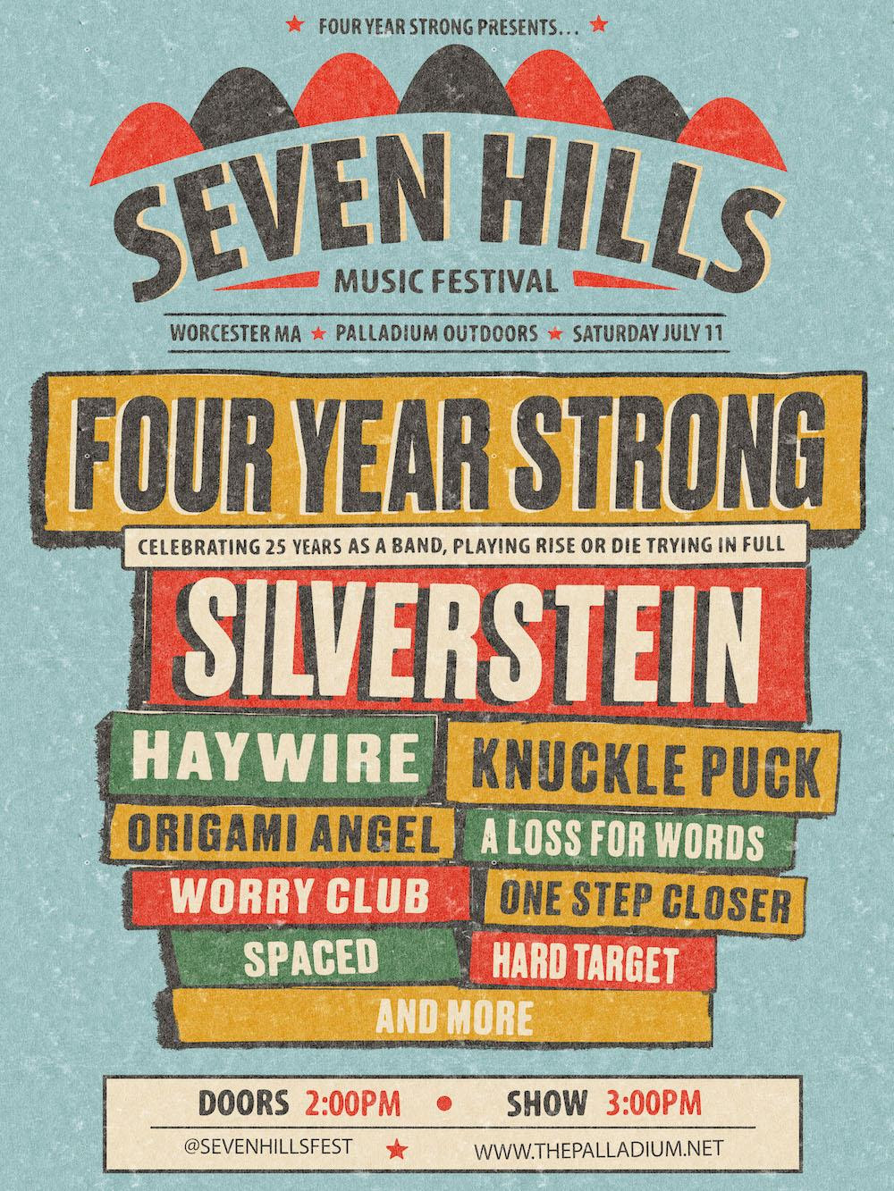 Four Year Strong presents Seven Hills Music Festival celebrating 25th anniversary at Worcester Palladium