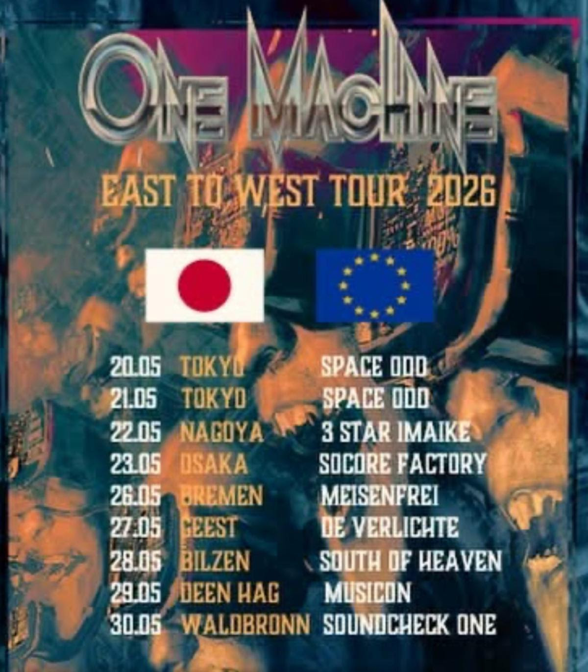 ONE MACHINE announces “East To West” tour!