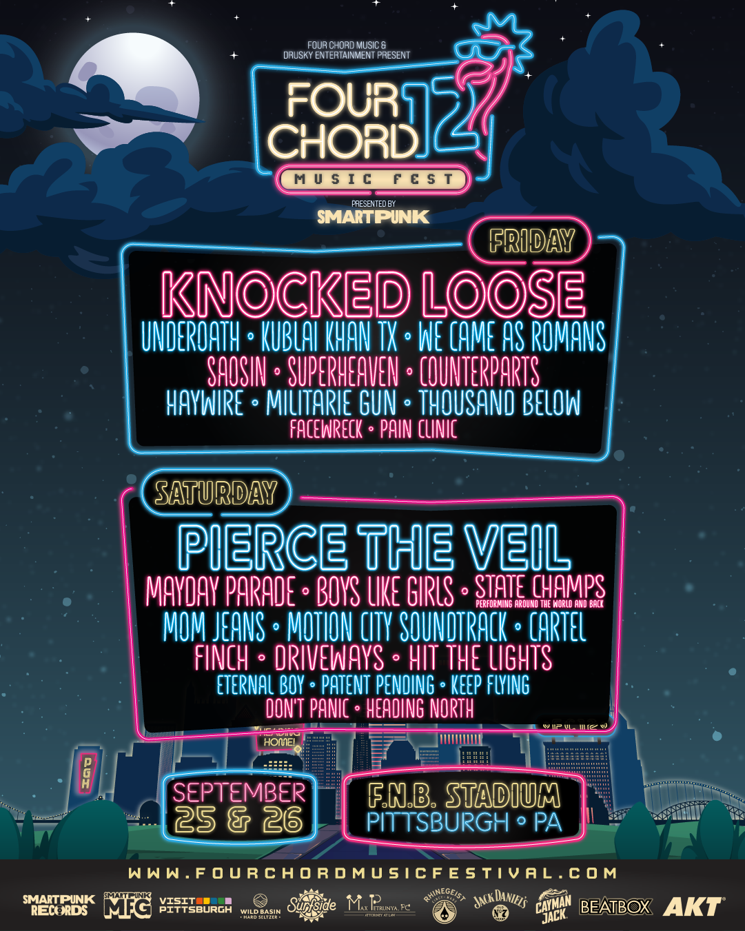 Knocked Loose and Pierce The Veil headlining Four Chord Music Festival 12!