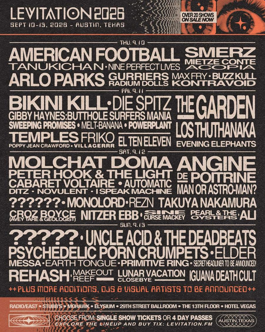 LEVITATION Announces 2026 Lineup!